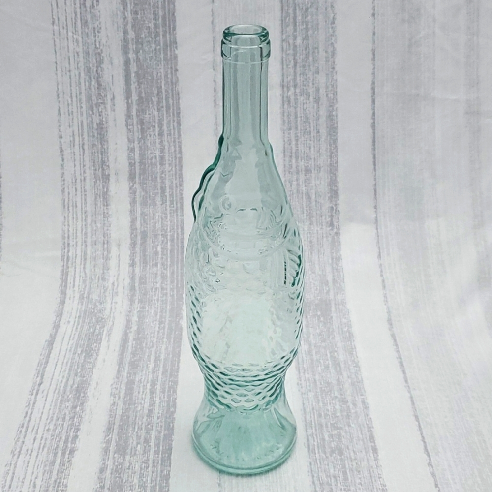 Antique Glass Fish Bottle Modelle Depose 70mm Blue Green Color - Picture 7 of 15